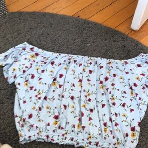 Blue off the shoulders short sleeve